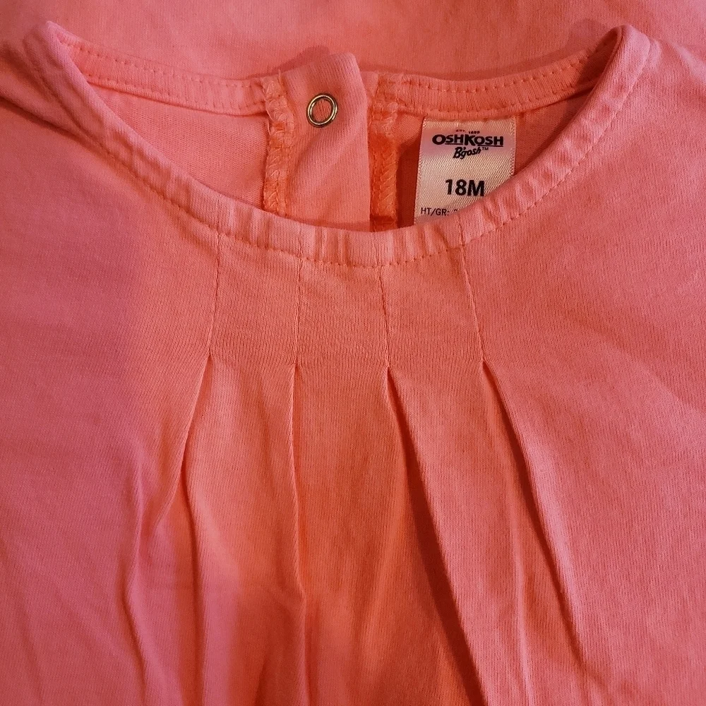 OshKosk B'gosh Bright Coral One Piece Bodysuit 18M